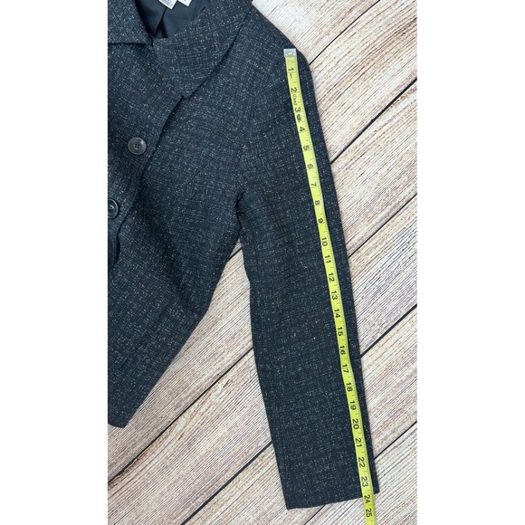 Pendleton Wool Silk Blend Jacket Womens Size‎ 10 Black Tweed Button Front Blazer - Picture 5 of 9
